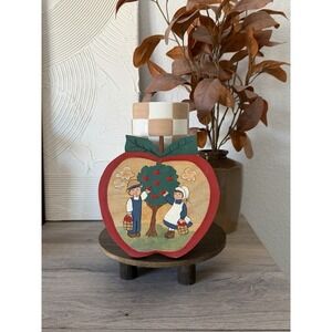 Cottage Core Farm House Decor Wooden Apple Plaque